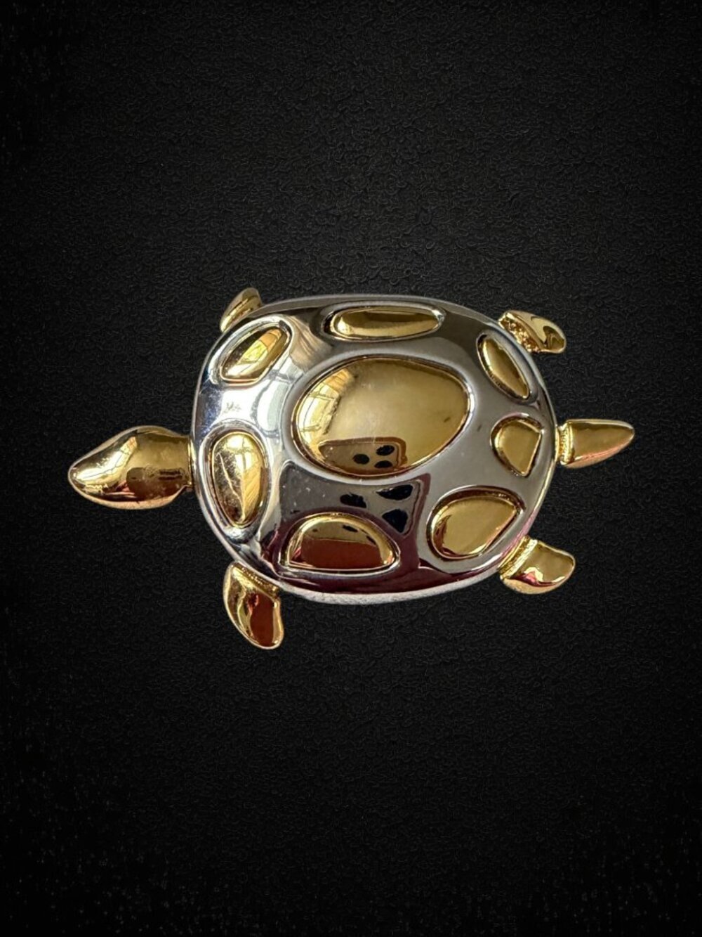 Vintage Y2K Liz Claiborne Sea Turtle Brooch Gold Silver Coastal Pin Boxed